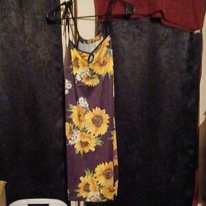 Source Unknown Sunflower Midi Dress - Yellow and Black